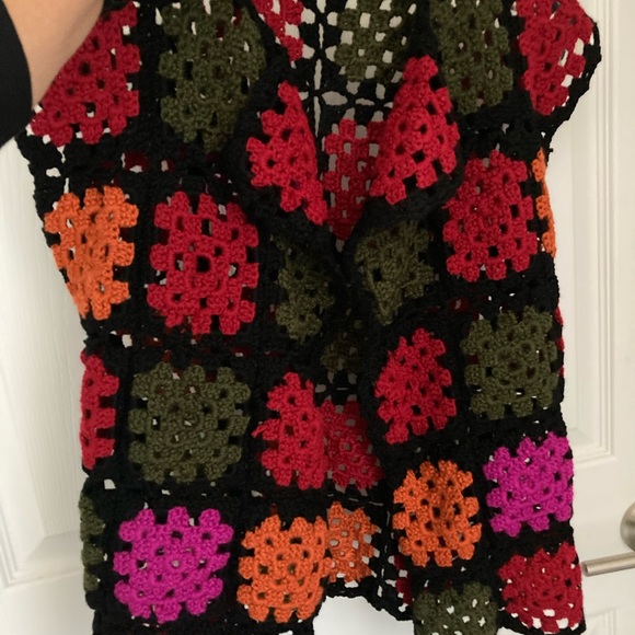 Granny Squares Vest, New,Hand Crocheted, Grannycore, Multi Coloured, Cottagecore - Picture 3 of 4